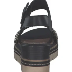 Remonte D2L55, Plateau-Sandaletten, Damen, schwarz-gold-weiss/schwarz