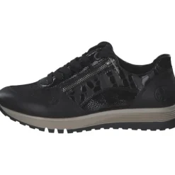 Rieker 49003-00 , Schnürschuhe, Damen, schwarz/schwarz-metallic/black