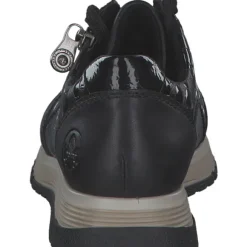 Rieker 49003-00 , Schnürschuhe, Damen, schwarz/schwarz-metallic/black