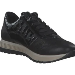 Rieker 49003-00 , Schnürschuhe, Damen, schwarz/schwarz-metallic/black