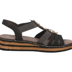 Rieker 62949, Keilsandaletten, Damen, basalt