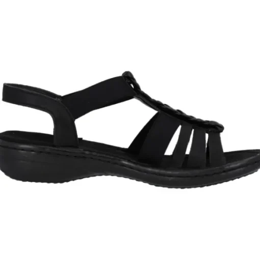 Rieker 60809, Keilsandaletten, Damen, Schwarz