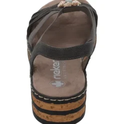 Rieker 62949, Keilsandaletten, Damen, basalt