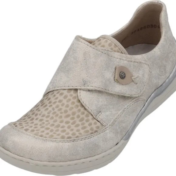 Rieker 48951, Klassische Halbschuhe, Damen, beige-gold/perlcreme/cliff