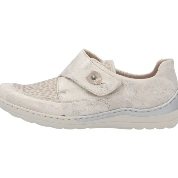 Rieker 48951, Klassische Halbschuhe, Damen, beige-gold/perlcreme/cliff