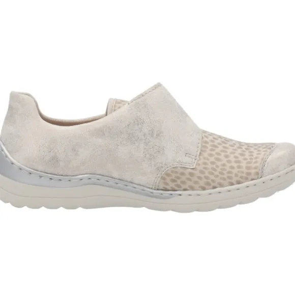 Rieker 48951, Klassische Halbschuhe, Damen, beige-gold/perlcreme/cliff