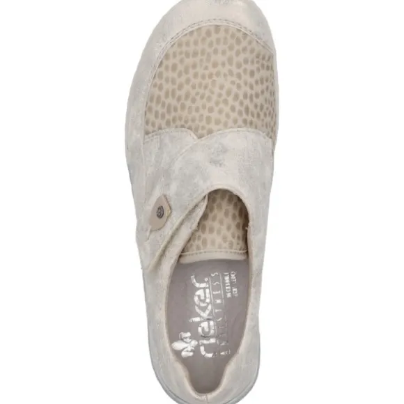 Rieker 48951, Klassische Halbschuhe, Damen, beige-gold/perlcreme/cliff