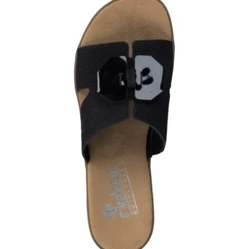 Rieker 63481, Pantoletten, Damen, Schwarz