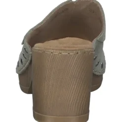 Rieker 67087, Plateau-Pantoletten, Damen, pistazie