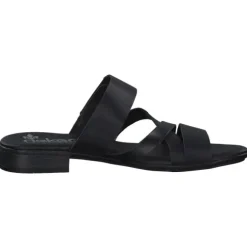 Rieker 60255, Plateau-Pantoletten, Damen, schwarz/schwarz