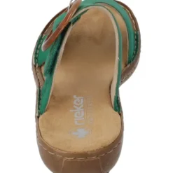 Rieker 60894, Plateau-Pantoletten, Damen, smaragd