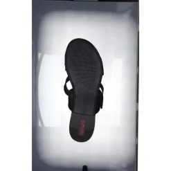 Rieker 60255, Plateau-Pantoletten, Damen, schwarz/schwarz