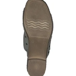 Rieker 67087, Plateau-Pantoletten, Damen, pistazie