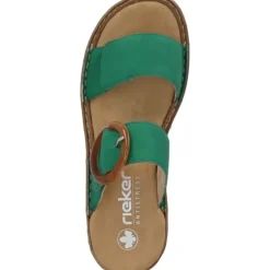 Rieker 60894, Plateau-Pantoletten, Damen, smaragd