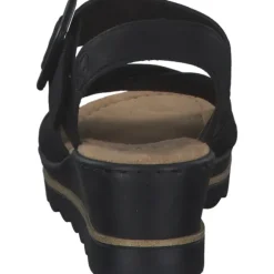 Rieker 67463, Plateau-Sandaletten, Damen, schwarz