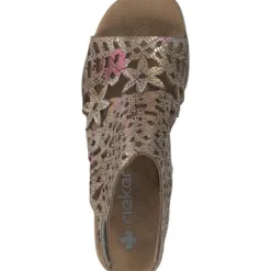 Rieker 64780, Plateau-Sandaletten, Damen, Mehrfarbig