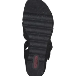 Rieker 67463, Plateau-Sandaletten, Damen, schwarz