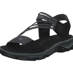 Rieker 68871, Sandalen, Damen, Schwarz