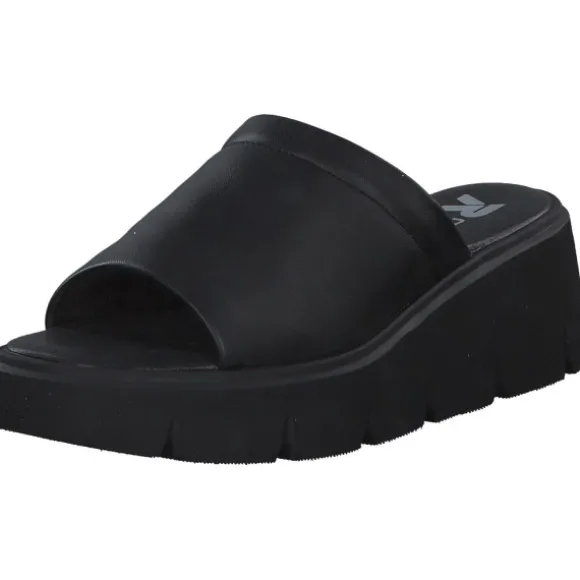 Rieker Evolution W1551, Plateau-Pantoletten, Damen, Schwarz
