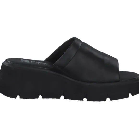 Rieker Evolution W1551, Plateau-Pantoletten, Damen, Schwarz