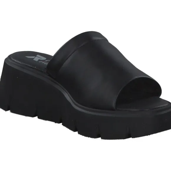 Rieker Evolution W1551, Plateau-Pantoletten, Damen, Schwarz