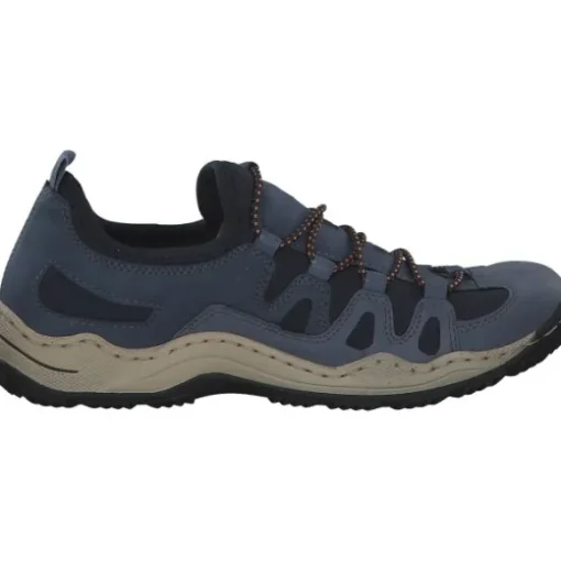 Rieker L0546, Schnürschuhe, lightblue/jeans/navy