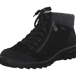 Rieker L7132, Schnürstiefel, Damen, schwarz/schwarz/anthrazit