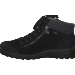 Rieker L7132, Schnürstiefel, Damen, schwarz/schwarz/anthrazit