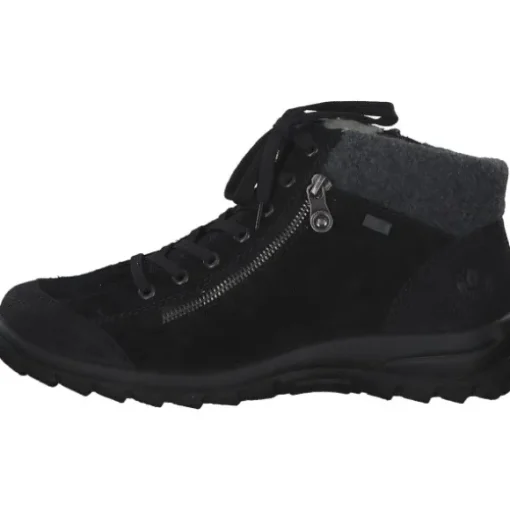 Rieker L7132, Schnürstiefel, Damen, schwarz/schwarz/anthrazit