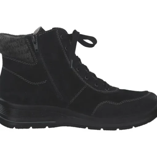 Rieker L7710-00, Schnürstiefel, Damen, schwarz/schwarz/anthrazit