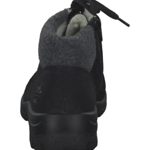 Rieker L7132, Schnürstiefel, Damen, schwarz/schwarz/anthrazit