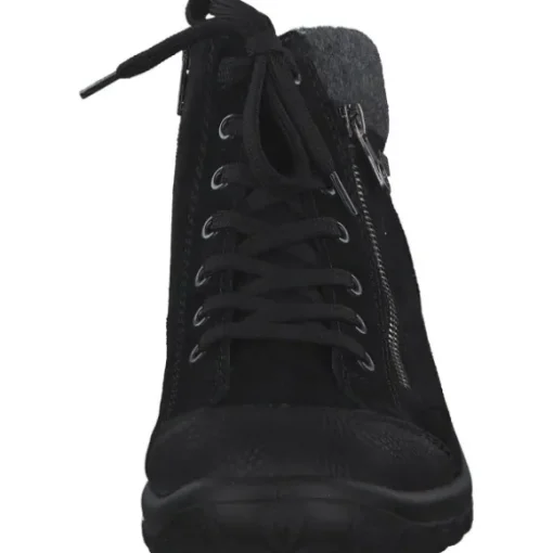 Rieker L7132, Schnürstiefel, Damen, schwarz/schwarz/anthrazit