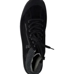 Rieker L7132, Schnürstiefel, Damen, schwarz/schwarz/anthrazit