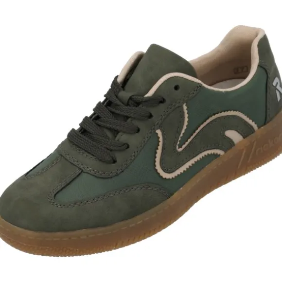 Rieker M5512, Schnürschuhe, Damen, liane/olive/beige