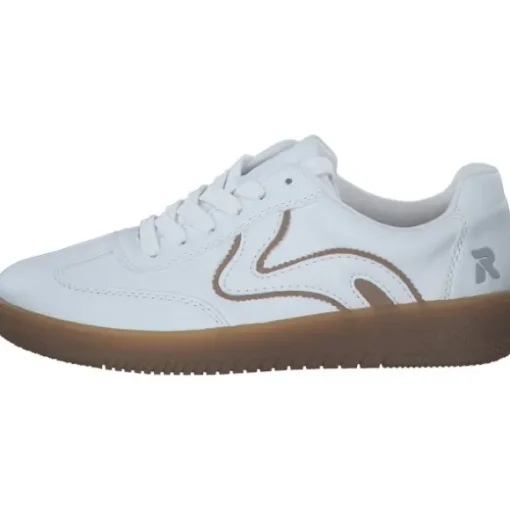 Rieker M5512, Schnürschuhe, Damen, weiss/camel