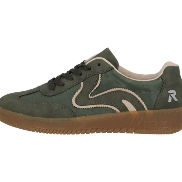 Rieker M5512, Schnürschuhe, Damen, liane/olive/beige