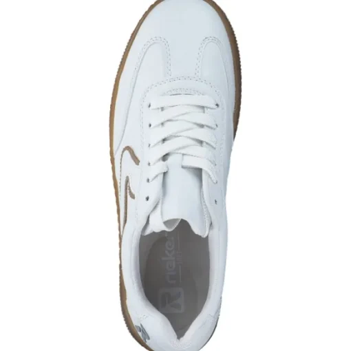 Rieker M5512, Schnürschuhe, Damen, weiss/camel