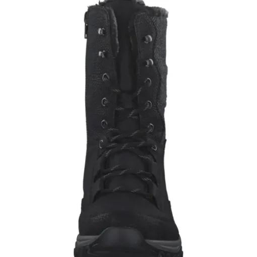 Rieker M9643, Schnürstiefel, Damen, schwarz/schwarz/grau/anthrazit