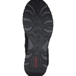 Rieker M9643, Schnürstiefel, Damen, schwarz/schwarz/grau/anthrazit