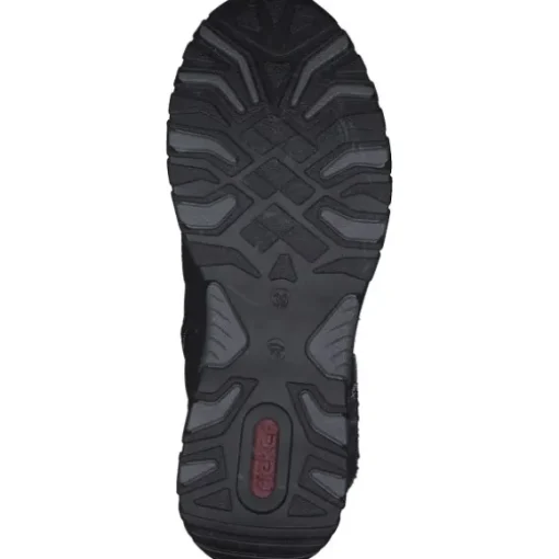 Rieker M9643, Schnürstiefel, Damen, schwarz/schwarz/grau/anthrazit