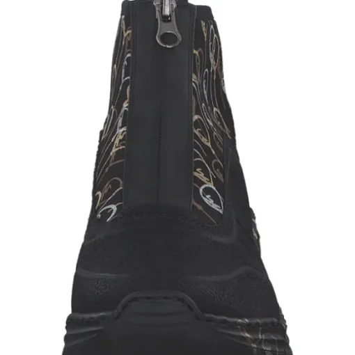 Rieker M4953, Stiefeletten, Damen, schwarz/schwarz-metallic