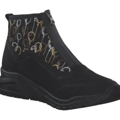 Rieker M4953, Stiefeletten, Damen, schwarz/schwarz-metallic