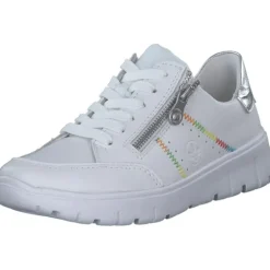 Rieker N1313, Schnürschuhe, Damen, weiss/silber/weiss