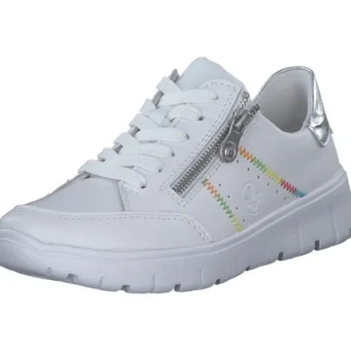 Rieker N1313, Schnürschuhe, Damen, weiss/silber/weiss