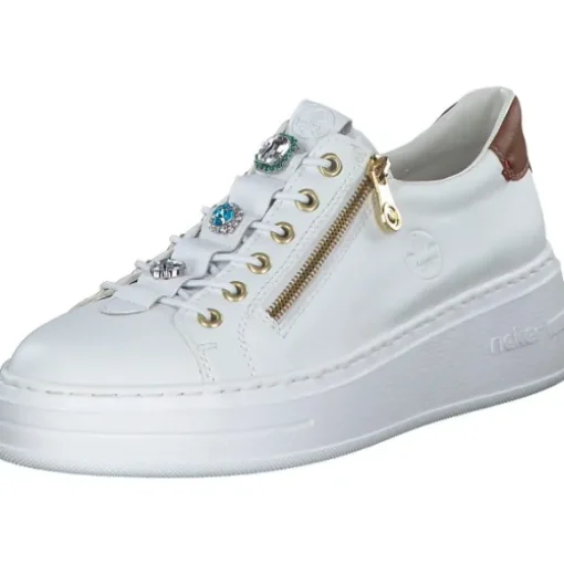 Rieker N5452, Schnürschuhe, Damen, Weiß