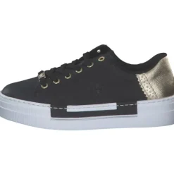 Rieker N4931, Schnürschuhe, Damen, schwarz/lightgold/schwarz