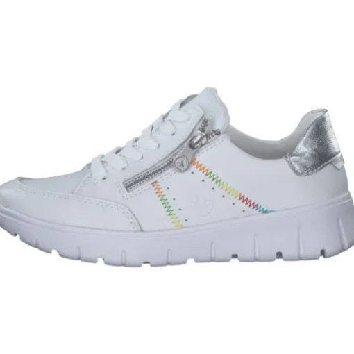 Rieker N1313, Schnürschuhe, Damen, weiss/silber/weiss