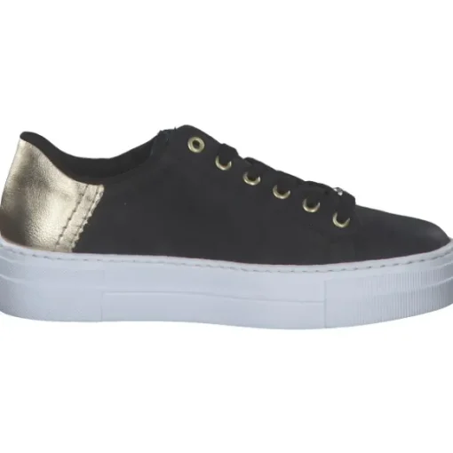 Rieker N4931, Schnürschuhe, Damen, schwarz/lightgold/schwarz