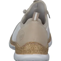 Rieker N4253, Schnürschuhe, Damen, perle/weiss/perlcreme