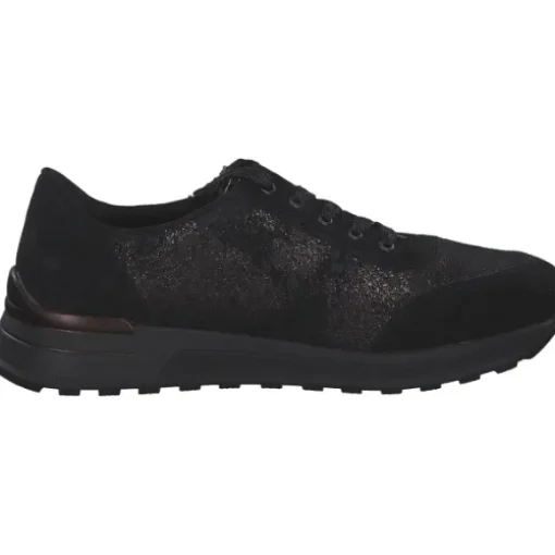 Rieker N1411, Schnürschuhe, Damen, schwarz/schwarz-metallic/black